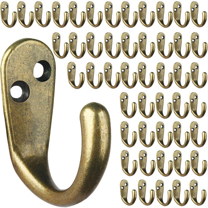 IBosins 50PCS Coat Hooks Wall Mounted Black Single Prong Robe Hook