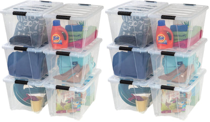 IRIS USA 6-Pack 54 Quart Storage Bins with Lids, Clear