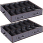 Set of 2, Under Bed Shoe Storage, Beige
