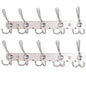 Dseap Coat Rack Wall Mounted - 5 Tri Hooks, Heavy Duty, Stainless Steel, Metal Coat Hook Rail for Coat Hat Towel Purse Robes Mudroom Bathroom Entryway (Black, 2 Packs)
