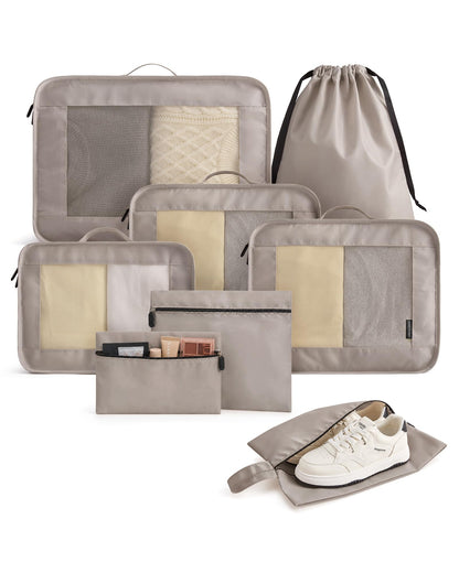 LIGHT FLIGHT 8 Set Packing Cubes for Travel, Cruise Ship Travel Essentials
