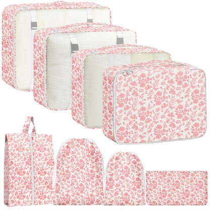 Packing Cubes for Travel - 8 Set Luggage Organizer Bags for Family, Mesh Breathable Packing Cubes for Suitcases Durable Travel Essentials Bags Set