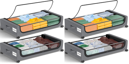 GoMaihe Under Bed Storage with Wheels 48L Grey 2-Pack