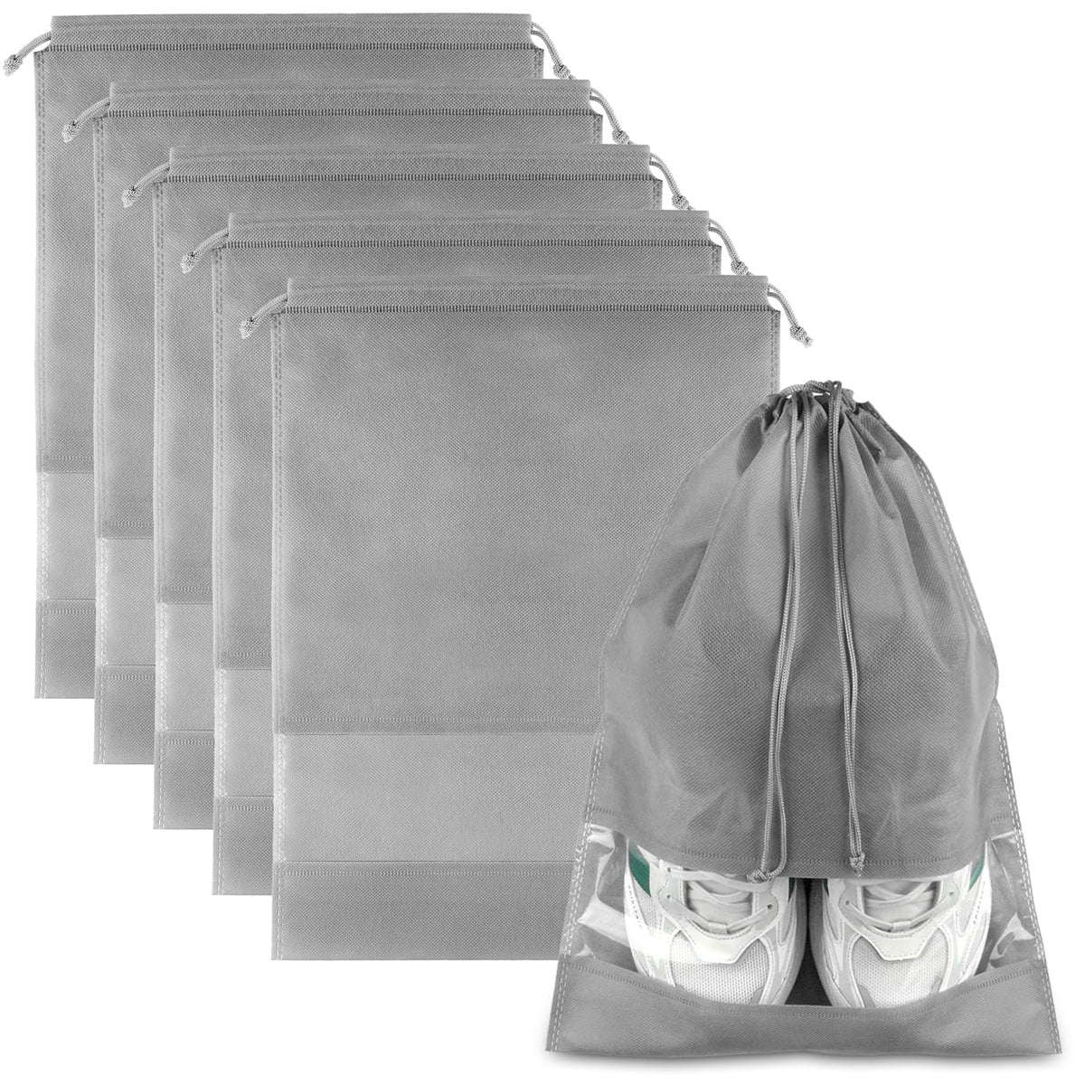 Clear Shoe Bags for Travel 5 PCS, Drawstring Travel Shoe Bags for Packing