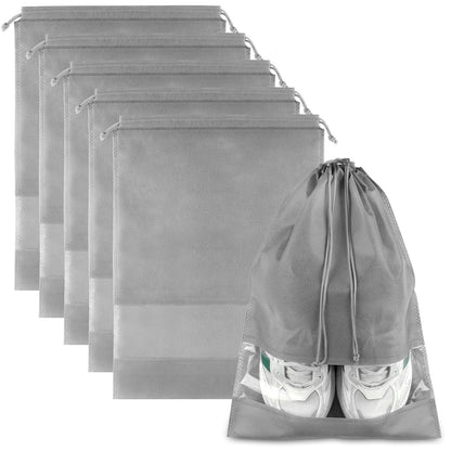 Clear Shoe Bags for Travel 5 PCS, Drawstring Travel Shoe Bags for Packing