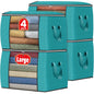 Fab totes 6 Pack Storage Bags for Clothes Blanket Storage Bins with Lids