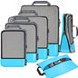 BAGAIL 4 Set/6 Set/8 Set Compression Packing Cubes Travel Accessories Expandable Packing Organizers (Half Mesh, 6-Black)