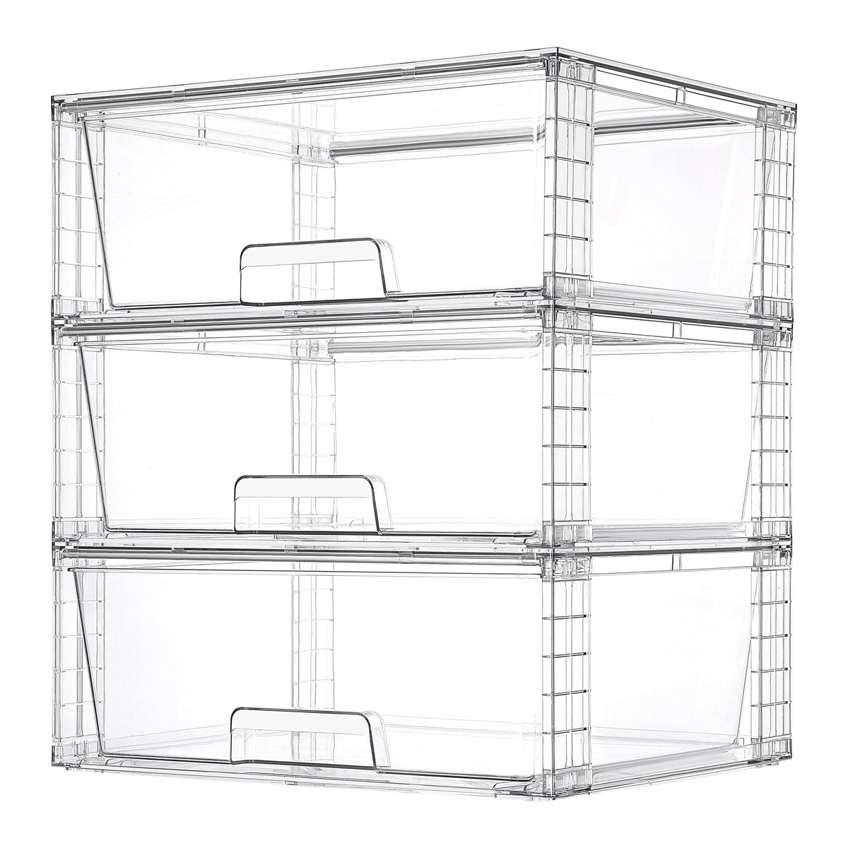 Vtopmart 2 Pack Large Clear Stackable Plastic Storage Drawers for Closet