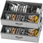 homyfort Under Bed Shoe Storage Organizer for Closet Fits 24 Pairs-Sturdy Underbed Shoe Storage Box Bins,Set of 2 (Linen-like Black)