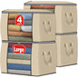 Fab totes 6 Pack Storage Bags for Clothes Blanket Storage Bins with Lids