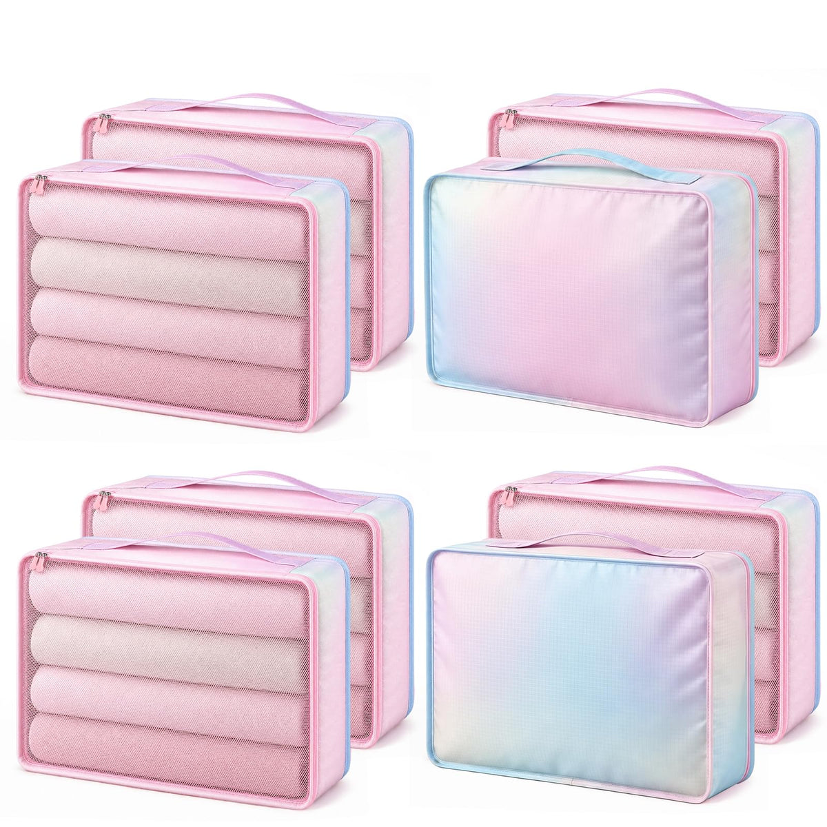Silkfly 4 Pcs XL Packing Cube for Travel Luggage,Simple,Gray