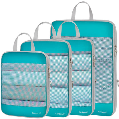Cambond Mesh Compression Packing Cubes for Travel - 4 Set Organizer, Purple