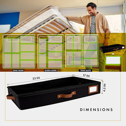 HOMELUX THEORY Under Bed Storage, Low Profile 2pc with Lid, Black
