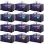 6 Pack Moving Bags Heavy Duty 210GSM with Full-Open Side Zipper, 93L 220lbs Waterproof Foldable Storage Totes for College Dorm Move-In, Moving Boxes Alternative & Home Organization, Blue