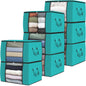 Fab totes 6 Pack Storage Bags for Clothes Blanket Storage Bins with Lids