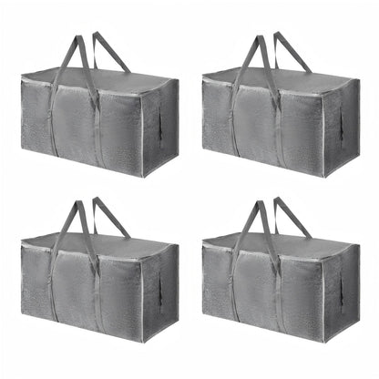 Moving Bags Extra Large 8 Pack - Heavy Duty Storage Totes with Wrap-Around Handles & Reinforced Zippers - Foldable Moving Box Alternative, Water-Resistant for Dorm, Closet & Under Bed Storage (Clear)