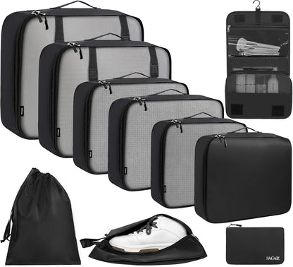 BAGAIL 6 Set/8 Set/10 Set Packing Cubes Various Sizes Packing Organizer for Travel Accessories Luggage Carry On Suitcase