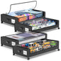 Molutsody Under Bed Storage with Wheels, 2-Pack Underbed Storage Containers with Clear Lids, Under Bed Shoe Storage Organizer, Rolling Under the Bed Storage Bins for Clothes Shoes Blankets (Black)