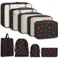 9 Set Packing Cubes for Travel Essentials - Lightweight Carry-On Luggage Organizer Bags with Shoe, Clothes & Laundry Bags for Airplane, Family & Business Travel, Leopard print