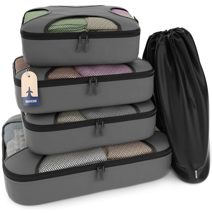 Shacke 5 Set Packing Cubes for Travel with Laundry Bag (Green Grass)