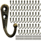 POZEAN Wall Hooks for Hanging, 40 Pack Black Small Coat Hooks with 80 Screws, Heavy Duty Single Prong Wall Hooks for Keys, Cups,Towels,Bag and More