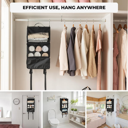 GRANNY SAYS Hanging Packing Cubes for Travel, Large Luggage Bags, Black