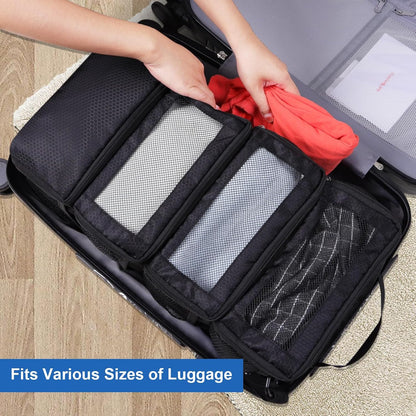 Olosar Suitcase Organizer, Travel Luggage Organizer Portable Hanging Travel Shelves Collapsible Hanging Packing Cubes for Carry on Suitcase