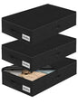 Under Bed Storage Container Bins 2 Pack, 4.5 Inch Slim Low Profile Underbed Clothes Storage Organizer for Dorm & Home, Use for Blanket and Toy Storage Box W/ Sturdy Bottom/Sides, Foldable Thick Fabric