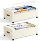 Yecaye Under Bed Storage with Wheels, 2Pack Under Bed Storage Containers, Underbed Shoe Storage Organizer, Rolling Under Bed Metal Drawers for Clothes, Blankets(30.71 x 16.93 x 6.69 in)
