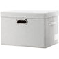 PRANDOM Large Collapsible Storage Bins with Lids [3-Pack] Linen/Cotton Blend Foldable Storage Boxes Organizer Containers Baskets Cube with Cover for Home Bedroom Closet Office Nursery(17.7x11.8x11.8)