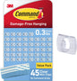Command Clear Indoor Mini Light Clips Value Pack, 45 Clips, 54 Strips, Damage-Free String Light Hangers for Home, Room, Wall, Office, and Dorm Decor, Great for Cable Management, Holds up to 0.3 lb