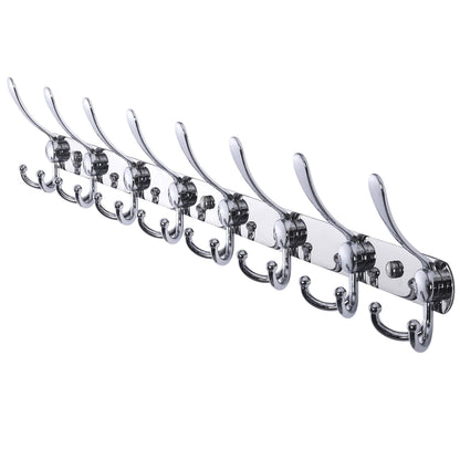 Dseap Coat Rack Wall Mounted - 5 Tri Hooks, Heavy Duty, Stainless Steel, Metal Coat Hook Rail for Coat Hat Towel Purse Robes Mudroom Bathroom Entryway (Black, 2 Packs)