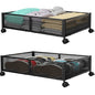 PHINOX Under Bed Storage Container with wheels,Patterned,Metal,2 Pack,Black