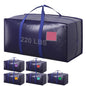 6 Pack Moving Bags Heavy Duty 210GSM with Full-Open Side Zipper, 93L 220lbs Waterproof Foldable Storage Totes for College Dorm Move-In, Moving Boxes Alternative & Home Organization, Blue