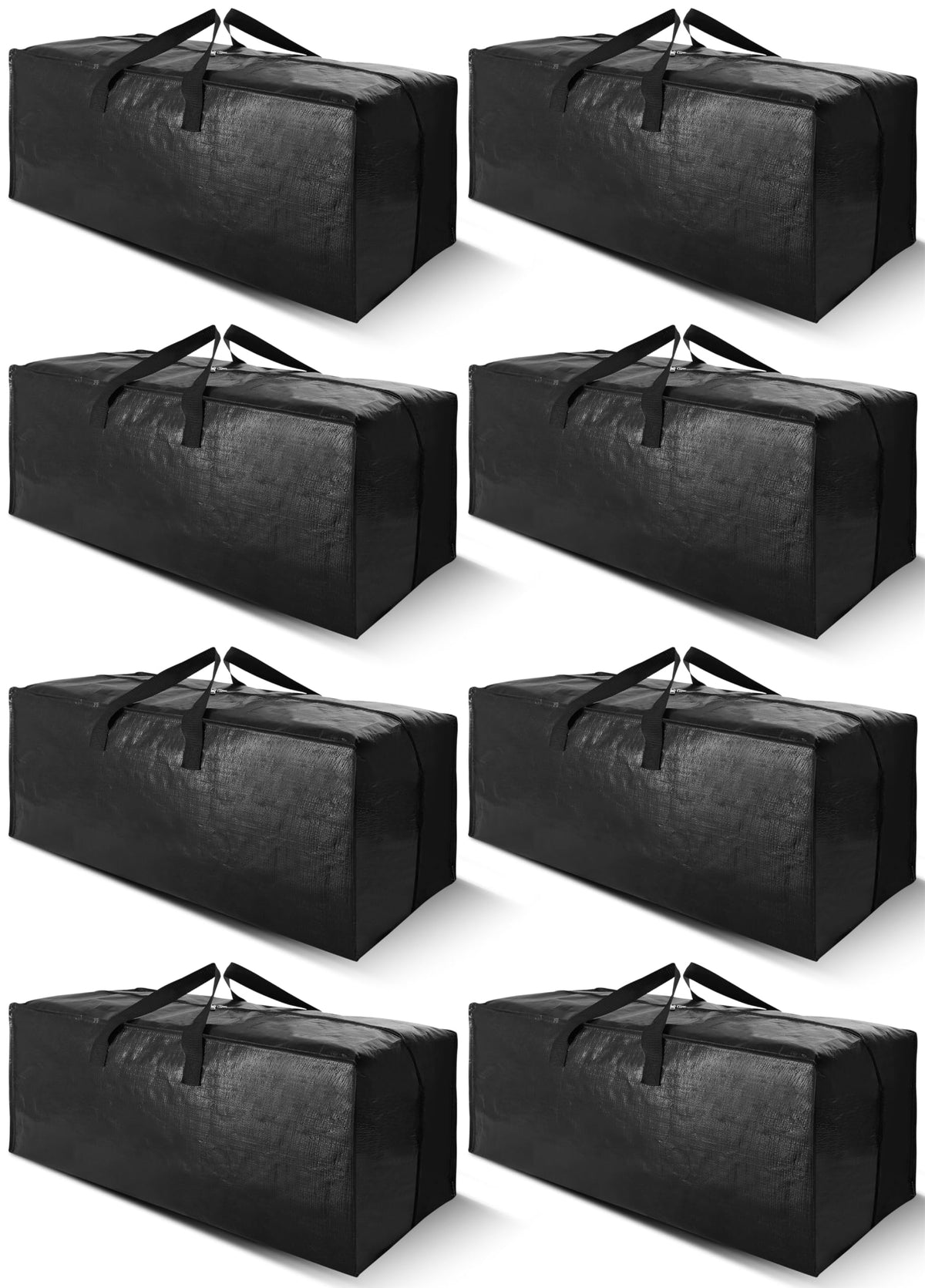 Cosy Family 8 Pack Heavy Duty Extra Large Moving Bags with Backpack Straps - Strong Handles & Zippers, Storage Totes For Space Saving, Fold Flat, Alternative to Moving Box (Set of 8, Blue)