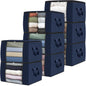 Fab totes 6 Pack Storage Bags for Clothes Blanket Storage Bins with Lids