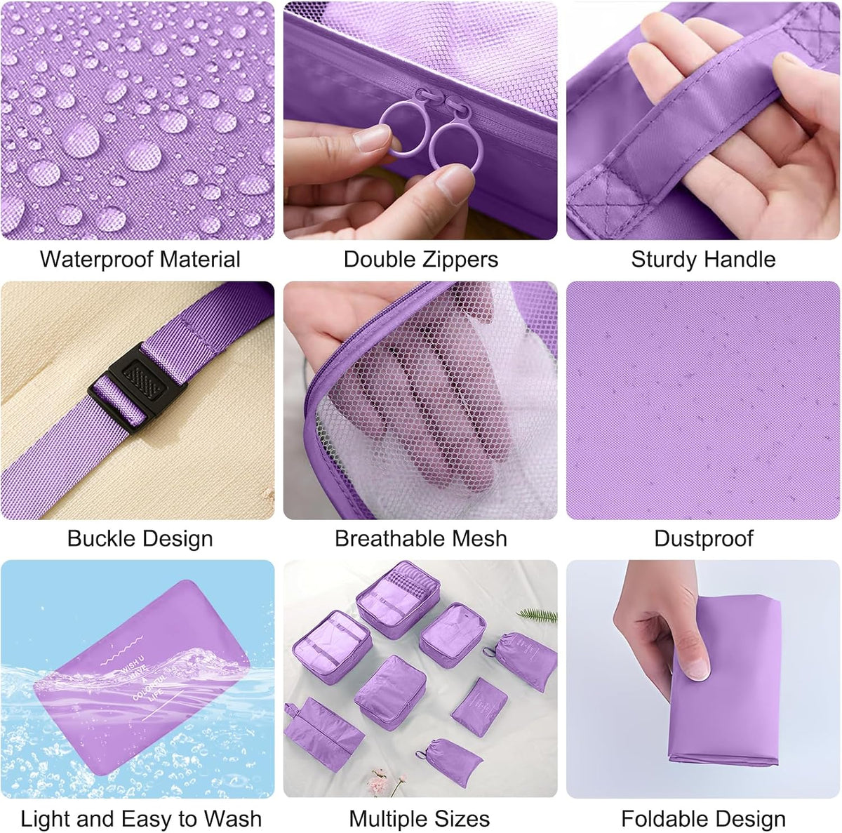 Packing Cubes for Travel 8 Set Luggage Organizer Bags