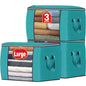 Fab totes 6 Pack Storage Bags for Clothes Blanket Storage Bins with Lids