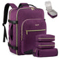 LOVEVOOK 40L Travel Backpack Flight Approved Carry on Backpack,3 Packing Cubes,Waterproof Personal Item Travel Bag,TSA Carry on Luggage Suitcase Travel Essentials,Gifts for Women & Men,fits 17" Laptop