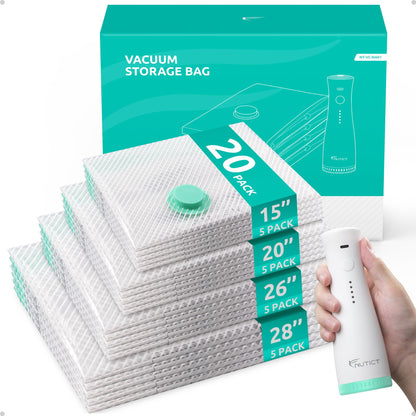 Vacuum Seal Storage Bags for Clothing Travel with Electric Pump, 12 Pack