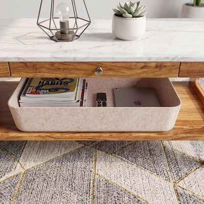 Welaxy Felt Underbed Storage Basket Oatmeal Natural Nordic shelf bin long