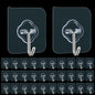 DKHDBD Adhesive Hooks 32 Pack 33lb Transparent Reusable Removable