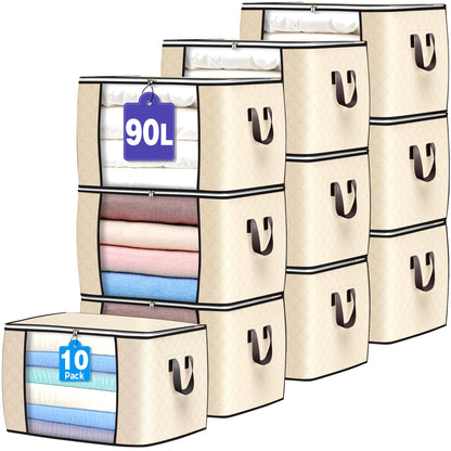 90L Large Storage Bags, 6 Pack Clothes Storage Bins Closet Organizers