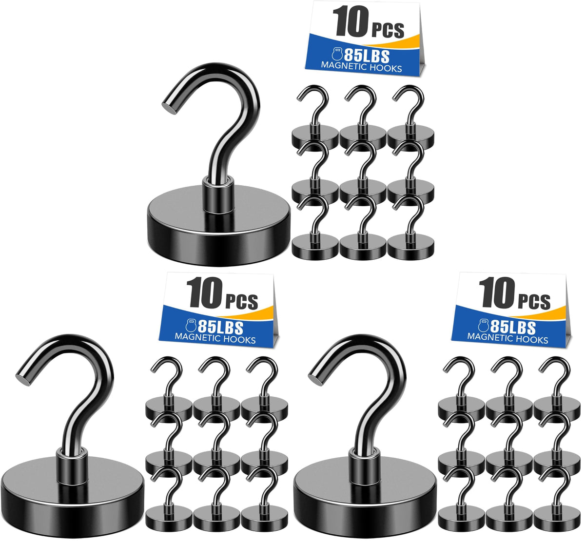 MIKEDE 85LBS+ Magnetic Hooks, Strong Cruise Cabin Ship Essentials Black