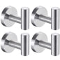 Towel Hooks Bathroom Coat Robe Wall Hook Heavy Duty Door Hanger Towel Robe Clothes Cabinet Closet Sponges Rack for Bathroom Bedroom Kitchen Hotel Pool 4 Packs Black(Drilling Installation)