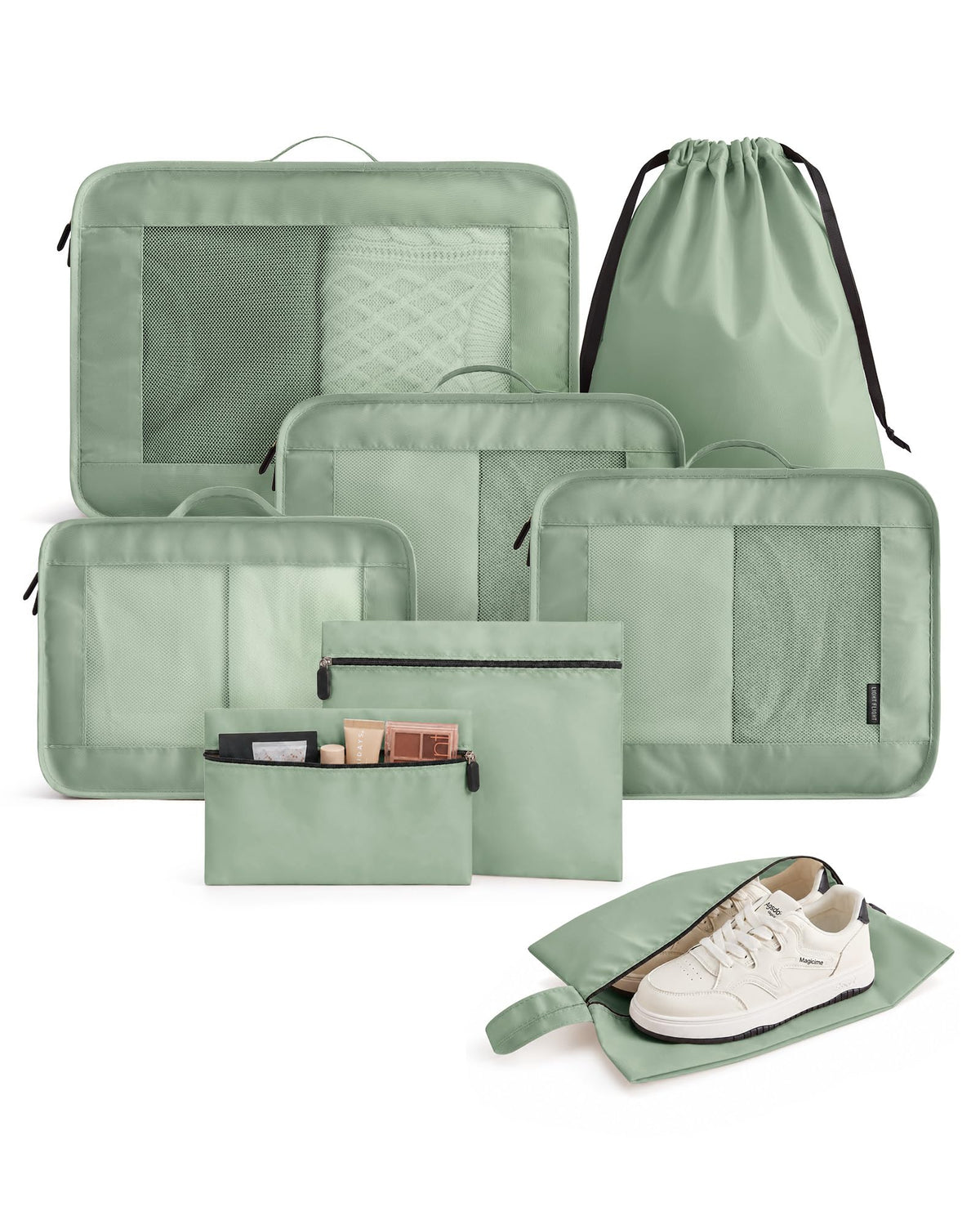 LIGHT FLIGHT 8 Set Packing Cubes for Travel, Cruise Ship Travel Essentials