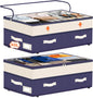 Dolicer 2 Pack Under Bed Storage with Wheels, 6in-10in Height Adjustable Underbed Storage Containers, 92L XXXL Under Bed Drawers Rolling Bin with Clear Lids for Dorm Shoes Clothes Organizers(Grey)