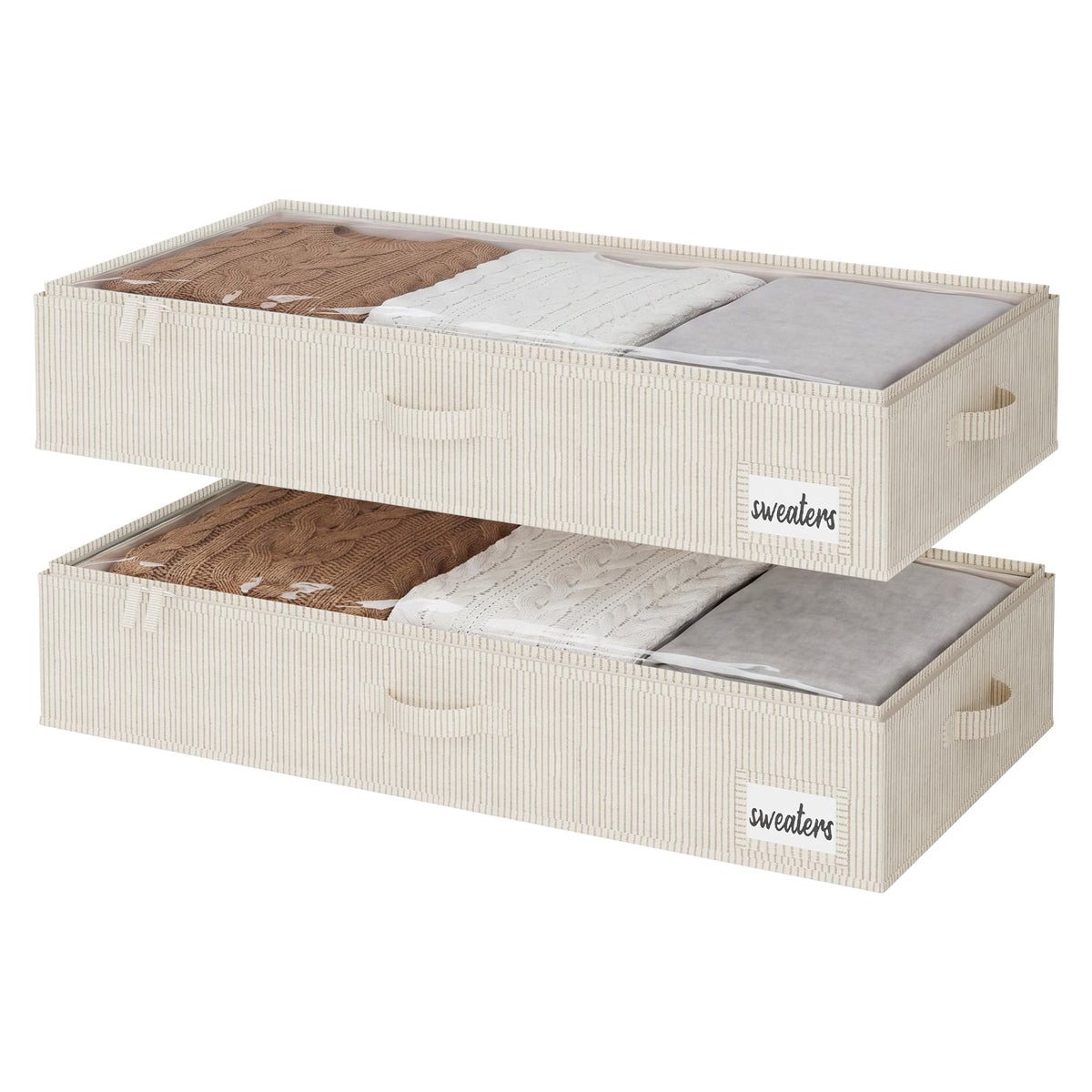 StorageWorks 6 Inch Low Profile Under Bed Storage Containers with Clear Lid