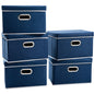 PRANDOM Large Collapsible Storage Bins with Lids [3-Pack] Linen/Cotton Blend Foldable Storage Boxes Organizer Containers Baskets Cube with Cover for Home Bedroom Closet Office Nursery(17.7x11.8x11.8)
