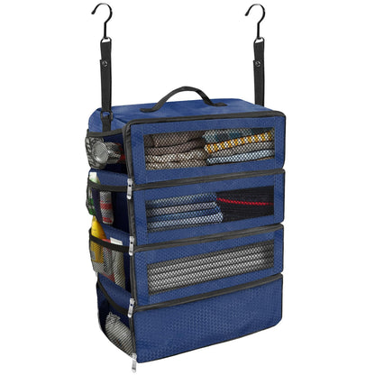 Olosar Suitcase Organizer, Travel Luggage Organizer Portable Hanging Travel Shelves Collapsible Hanging Packing Cubes for Carry on Suitcase